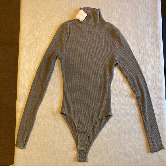 Intimately By Free People Tops - Free People Intimately Ribbed Grey Turtleneck Bodysuit NWT